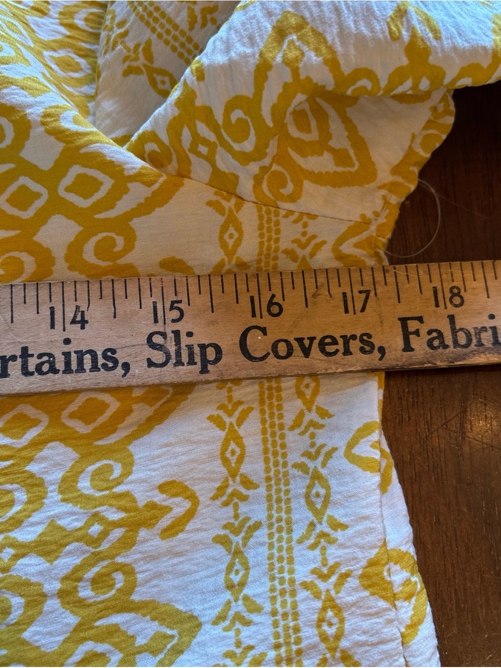 Yellow Patterned Tiered Midi Dress with V-Notch Neck - Picture 6 of 10